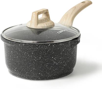 CaROTE by CAROTE Nonstick Milk Pan with Lid, Induction Tea Pan, Granite Sauce Pan 16 cm diameter with Lid 1.5 L capacity