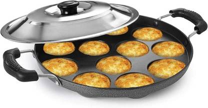 NARV Appam Maker | Appam Patra | Appam pan | Litti Maker | Appe Stand B6 Non-Stick Coated Cookware Set