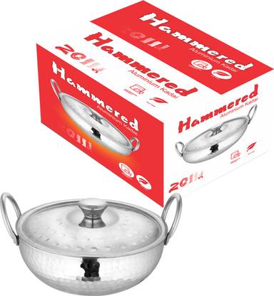 MAA PADMAWATI STEELS "Aluminium dimond Kadhai with Lid ,No.10,Length-11cm,Depth-3.5cm " Kadhai 35 cm diameter with Lid 8.5 L capacity
