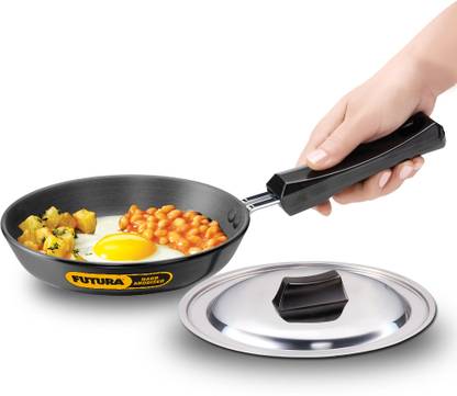 Hawkins Futura 17cm Frying Pan with Lid, Black (AF17S) Fry Pan 17 cm diameter with Lid 0.6 L capacity