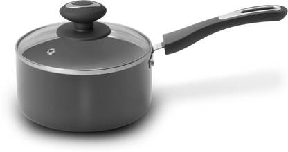 Vaya Hautechef Non-stick Saucepan with Glass Lid Sauce Pan 16 cm diameter with Lid 1.5 L capacity