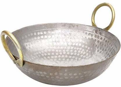 Ptr PTR Hammered Iron Kadhai with Handle– Food-Grade Iron for Healthy Cooking (2.5L) Kadhai 27 cm diameter 2.5 L capacity