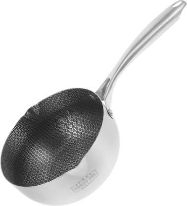 HEVASNEK Stainless Steel Snow Pan Non Stick Egg Pan Fry Pan Stir Fry Pan 40 cm diameter 3 L capacity