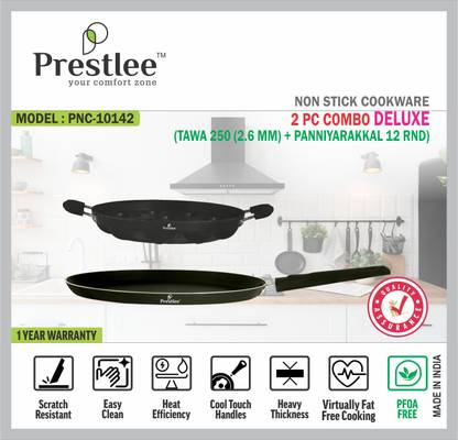 Sabari Prestlee PNC-10142 Non-Stick Cookware/Paddu Maker/Appam PanFlat Tawa/Tawa Pan Tawa 25 cm diameter