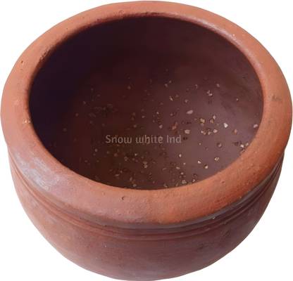 Snow white Ind Kal chatti, Keerai chatti, Paruppu chatti, Spinach, dal Pot, 2 Liters Handi 2 L