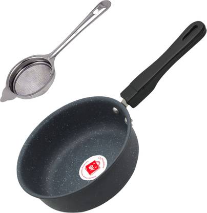 LAZYwindow Superior Quality Nonstick Frying Pan & Tea Stainer / Sauce Pan 17 cm diameter 1 L capacity