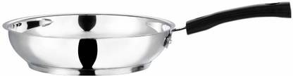 VINOD Stainless Steel Induction & Gas Compatible (Heavy Gauge Frying Pan/Sautepan Fry Pan 22 cm diameter with Lid 2 L capacity