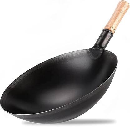 PAUL SONS Round Bottom Chinese Wok-Size 13Inch Wok 5 L capacity 33 cm diameter
