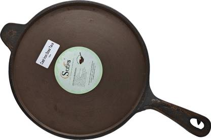 SUTRA Rust Proof Cast Iron Dosa Tawa with Long Double Handle, Loha Dosa Tawa Tawa 25.4 cm diameter
