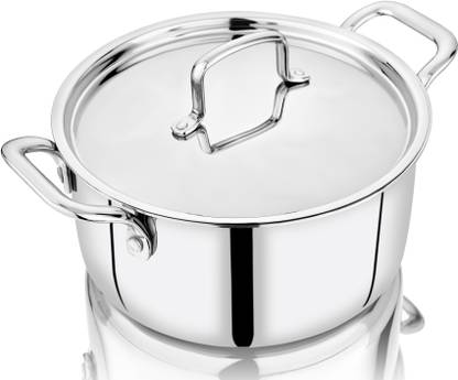 NIRLON Smart Triply Stainless Steel Stockpot /Casserole with Stainless Steel Lid Pot 20 cm diameter 3 L capacity with Lid