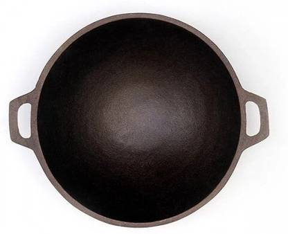 Rock Tawa Rock Tawa Cast Iron Kadhai | Pre-Seasoned | 11 Inch Kadhai 29 cm diameter 3 L capacity