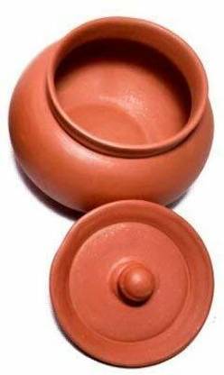 All Desi Clay Dahi Handi/Curd Pot With Lid Handi 2 L