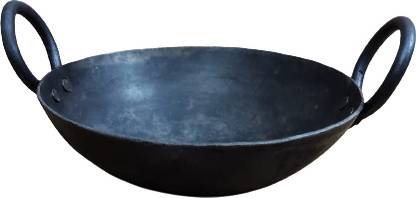 bengal hubs Large Size 20 Litre Capacity Naturally Non Stick Sheet Metal Iron Kadhai. Kadhai 60 cm diameter 20 L capacity
