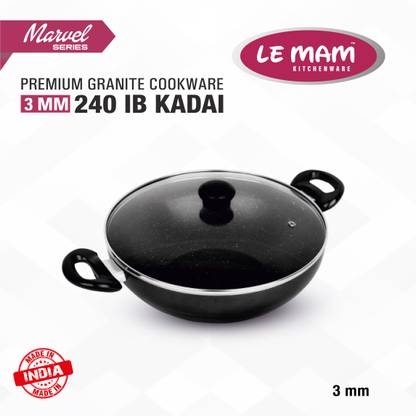 Lemam LMKD 240IB Kadhai 24 cm diameter with Lid 2.3 L capacity