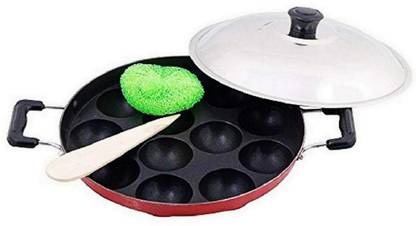 RBGIIT Non Stick panniyaram kadai/ Paniyarrakal/Paniyaram/Appam Pan C-100 Non-Stick Coated Cookware Set