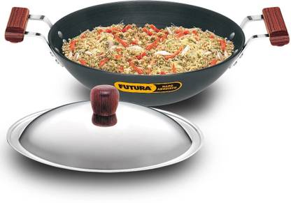 Hawkins Deep-Fry Pan, (AD375S) Kadhai 30 cm diameter with Lid 3.75 L capacity