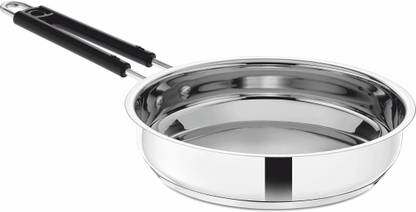 PRABHA Fry Pan Stainless Steel | Frying Pan for Egg , Sauteing, Cooking | Multipurpose Fry Pan 18.5 cm diameter 1.1 L capacity