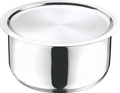 VINOD Stainless Steel 304 Grade Tope/ Patila/Topiya with Lid Tope with Lid 1.6 L capacity 16 cm diameter