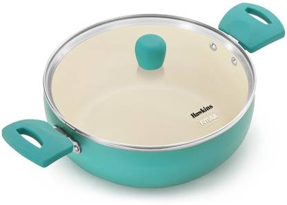Hawkins 3 Litre Deep Fry Pan, Aqua Casserole with Glass Lid, Aqua Blue (IUC30G) Kadhai 23 cm diameter with Lid 3 L capacity