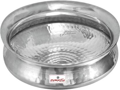 EVMASTU Biryani Handi Medium Size Lagan,Mutton Chicken Cooking Serving Pot,Heavy Kadhai Handi 2.7 L
