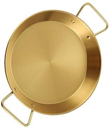VALAJOGI Traditional Indian Cooking Pan Double Handle Spanish Cooking Pot Fry Pan 24 cm diameter 1.5 L capacity