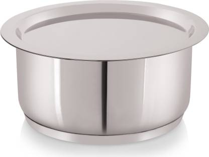 NIRLON Deluxe Stainless Steel Tope, Induction Friendly, Impact Bonded Bottom with Lid Tope with Lid 1 L capacity 18 cm diameter