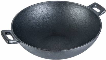 WONDERCHEF Forza Cast-Iron Kadhai, Pre-Seasoned Cookware, Induction Friendly, 30cm, 3.35L Kadhai 30 cm diameter 3.35 L capacity