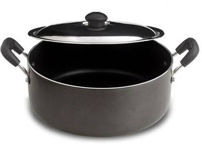 ANNA ALUMINIUM Non Stick Kadai With Lid 24 Cm Dia Kadhai 24 cm diameter with Lid 0.75 L capacity