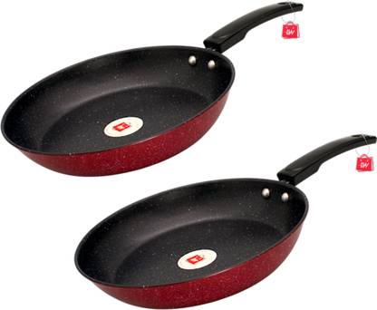 LAZYwindow Premium Quality Nonstick Pack of 2 Fry Pan 23 cm diameter 1 L capacity