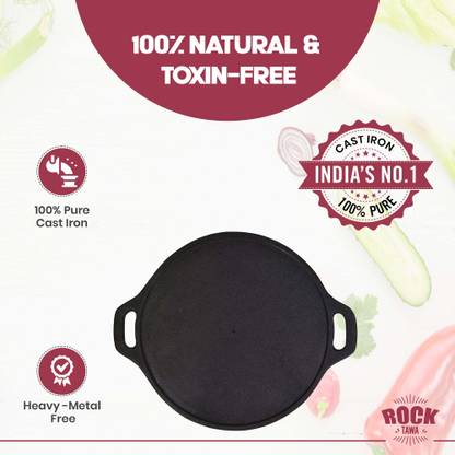 Rock Tawa Rock Tawa Cast Iron Dosa Tawa/Roti Tawa 9 Inch Pre-Seasoned Cast Tawa 23 cm diameter