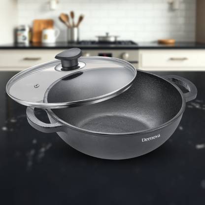 Eleenova SHAKTI SERIES Kadhai 24 cm diameter with Lid 1 L capacity
