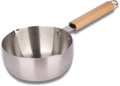 EDBIRET Authentic Japanese Sauce Pan with Wooden Handle Curry Pan 7.3 cm diameter 1.5 L capacity