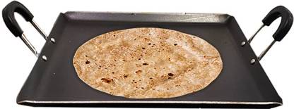 The Indus Valley Pre-Seasoned Square Iron Tawa For Dosa/Chapathi With Bakelite Handle-11.6 Inch Tawa 29.5 cm diameter