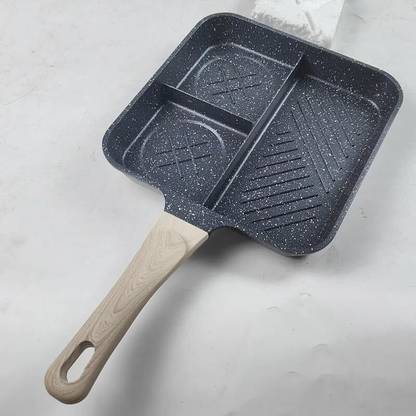 4tens Classic 3 in 1 grill pan frying pan 3 section divided cooking pan Fry Pan 15 cm diameter 2 L capacity