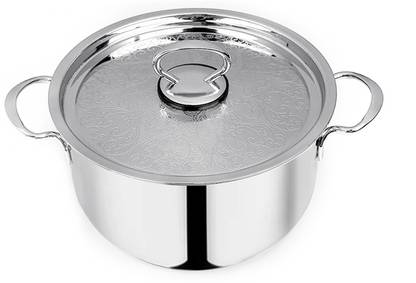 Pradeep SS sandwich Bottom (Bello) Cook Pot 24 cm diameter 5.6 L capacity with Lid