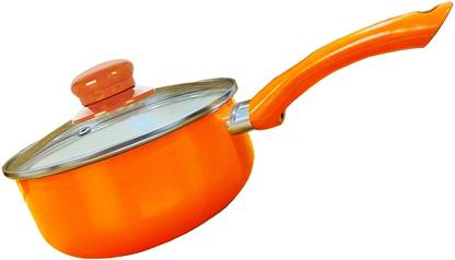 NIRLON Non Stick Induction Base Ceramic Coated Sauce Pan with Glass Lid, Induction Sauce Pan 18 cm diameter with Lid 2.2 L capacity