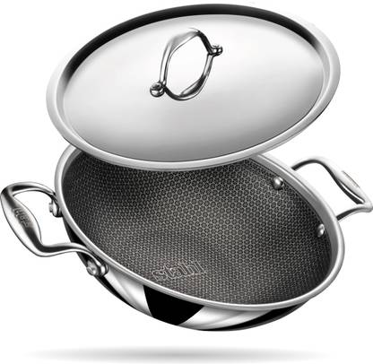 Stahl Artisan Hybrid Triply Kadhai 28 cm diameter with Lid 4.4 L capacity