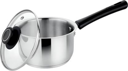 PRABHA by Prabha Saucepan | Saucepan Stainless Steel | Saucepan with lid | For Multipurpose Use Sauce Pan 18 cm diameter with Lid 2.1 L capacity