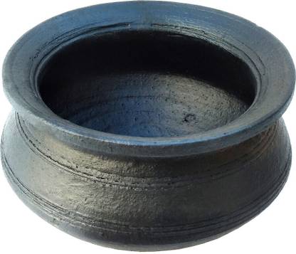 Village Kraft VILLAGE KRAFT Clay Pot/Cookware/Earthen Kadai/Mud Handi/Curry/Biryani Pot 15 cm diameter 0.5 L capacity
