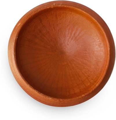 Kichera 9.5 Inch Clay Tawa/Frying Pan/Appam/Pathiri Chatti for Cooking & Serving