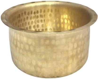 Pachwariya Brass hammered Patila | Tapeli | Bhagona | Tope 1.25 L capacity 18.8 cm diameter