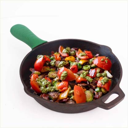 The Indus Valley Super Smooth Pre-Seasoned Cast Iron Skillet/Fry Pan with Long Handle - 10 inch Fry Pan 25.4 cm diameter 1.8 L capacity