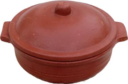 IBI Clay Curry Pot with Lid and Handle Handi 2.3 L with Lid