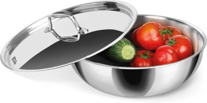 MILTON Pro Cook Triply Stainless Steel Tasla with Lid Tasla with Lid 2.2 L capacity 22 cm diameter