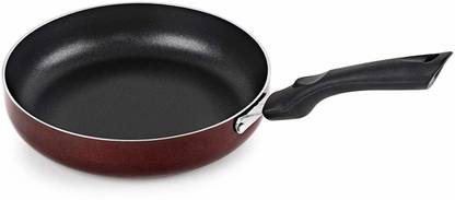 cello Mini Non Stick Induction Base Taper Pan/Frying Pan, Cherry Color Fry Pan 22 cm diameter 0 L capacity