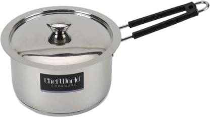 CHEFWORLD SAUCE PAN WITH LID ASTRAL ENCAPSULATED BOTTOM INDUCTION Sauce Pan 16 cm diameter with Lid 1250 L capacity