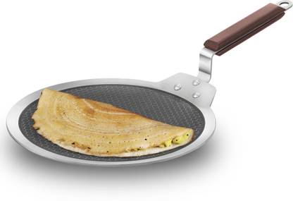 Hawkins Dosa Tava, Triply Stainless Steel Shielded Nonstick, Honeycomb (NSDT28) Tawa 28 cm diameter