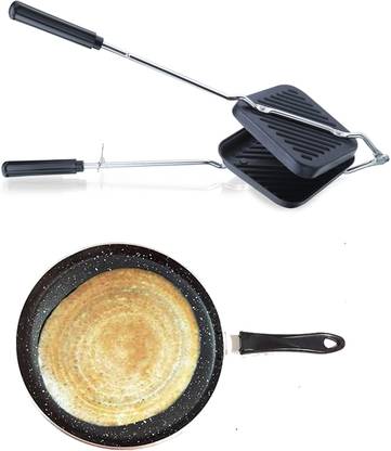 NARV Nonstick Grill Sandwich Toaster, Granite Finish Dosa Tawa Gas Compatible K1 Tawa 27.5 cm diameter