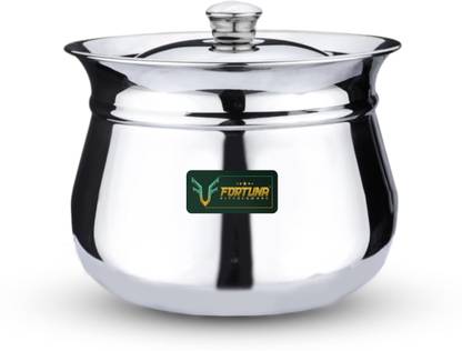 Fortuna 1 Ltr, 5-Star Heavy Dahi Handi / Curd Pot with Lid | Induction & Gas Compatible Pot 14.5 cm diameter 1 L capacity with Lid