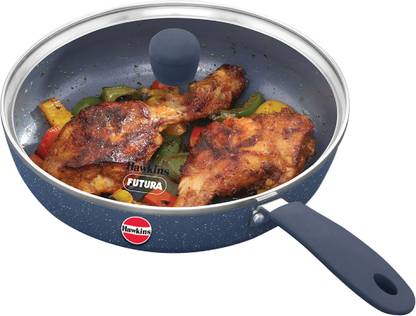 Hawkins 23cm Ceramic Nonstick Frying Pan with Lid, Grey (ICF23G) Fry Pan 23 cm diameter with Lid 2 L capacity